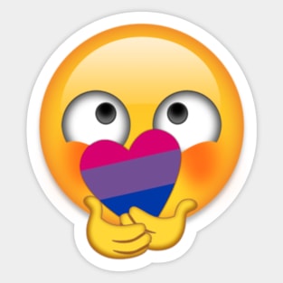 Bisexual Shy Heart Emoji Sticker